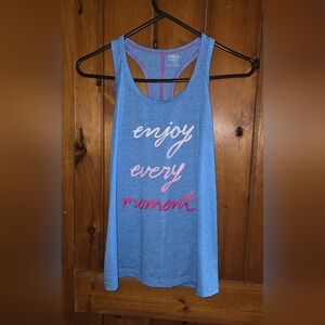 Athletic Works Blue Tank Top with Motivational Text